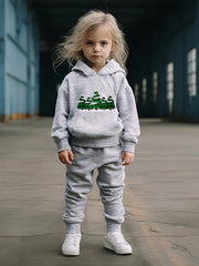 Girls 2pc Christmas Tree Hooded Sweatshirt & Sweatpants Set