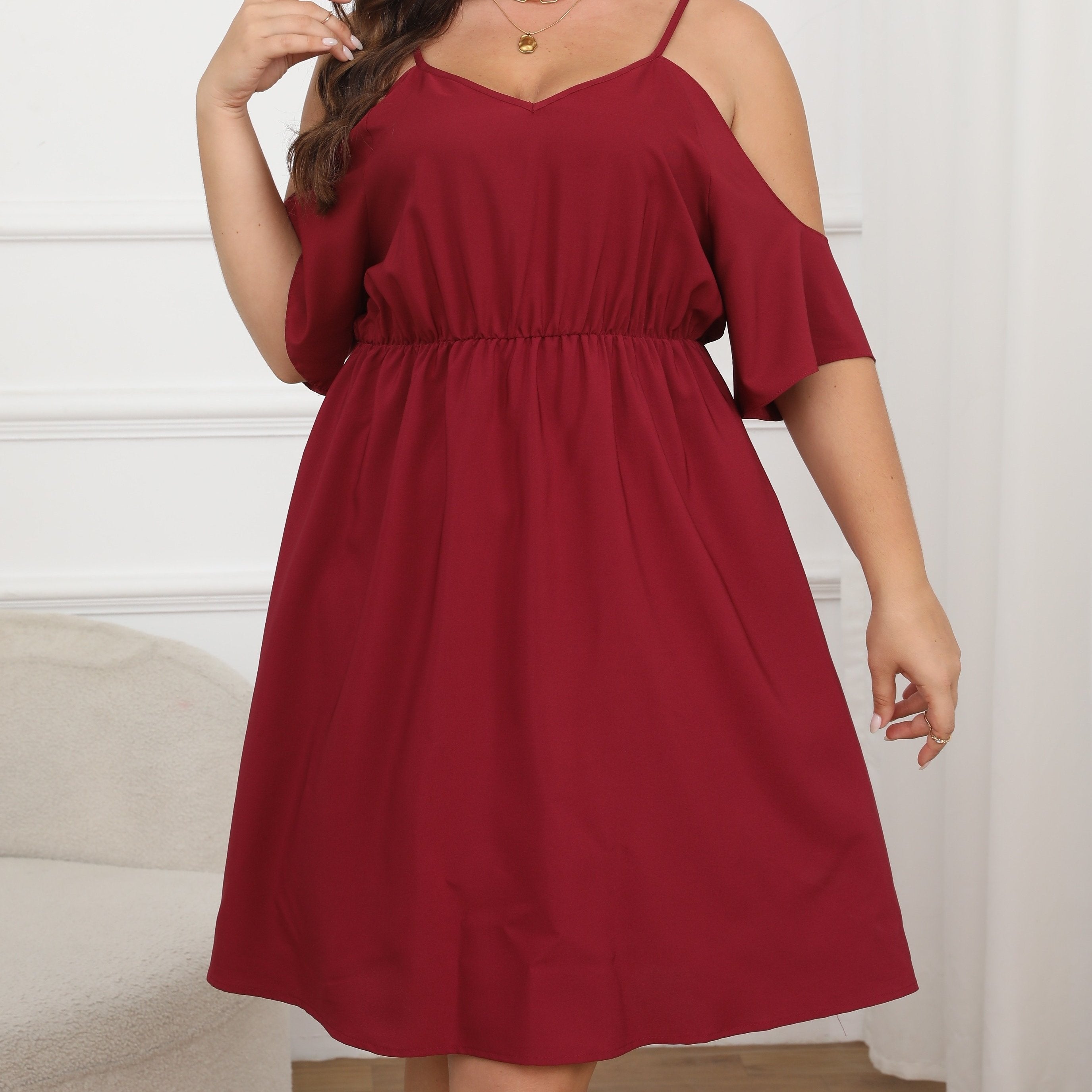  Women's Cold Shoulder Cut Out Mini Dress