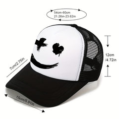 Unisex Expression Print Men's Outdoor Sun Hat Casual Net Trucker Hat