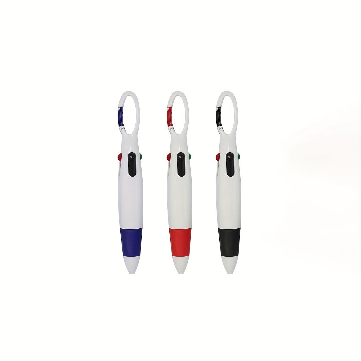 Portable Ballpoint Pen Set with Carabiner - Set of 4 Pens