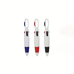 Portable Ballpoint Pen Set with Carabiner - Set of 4 Pens