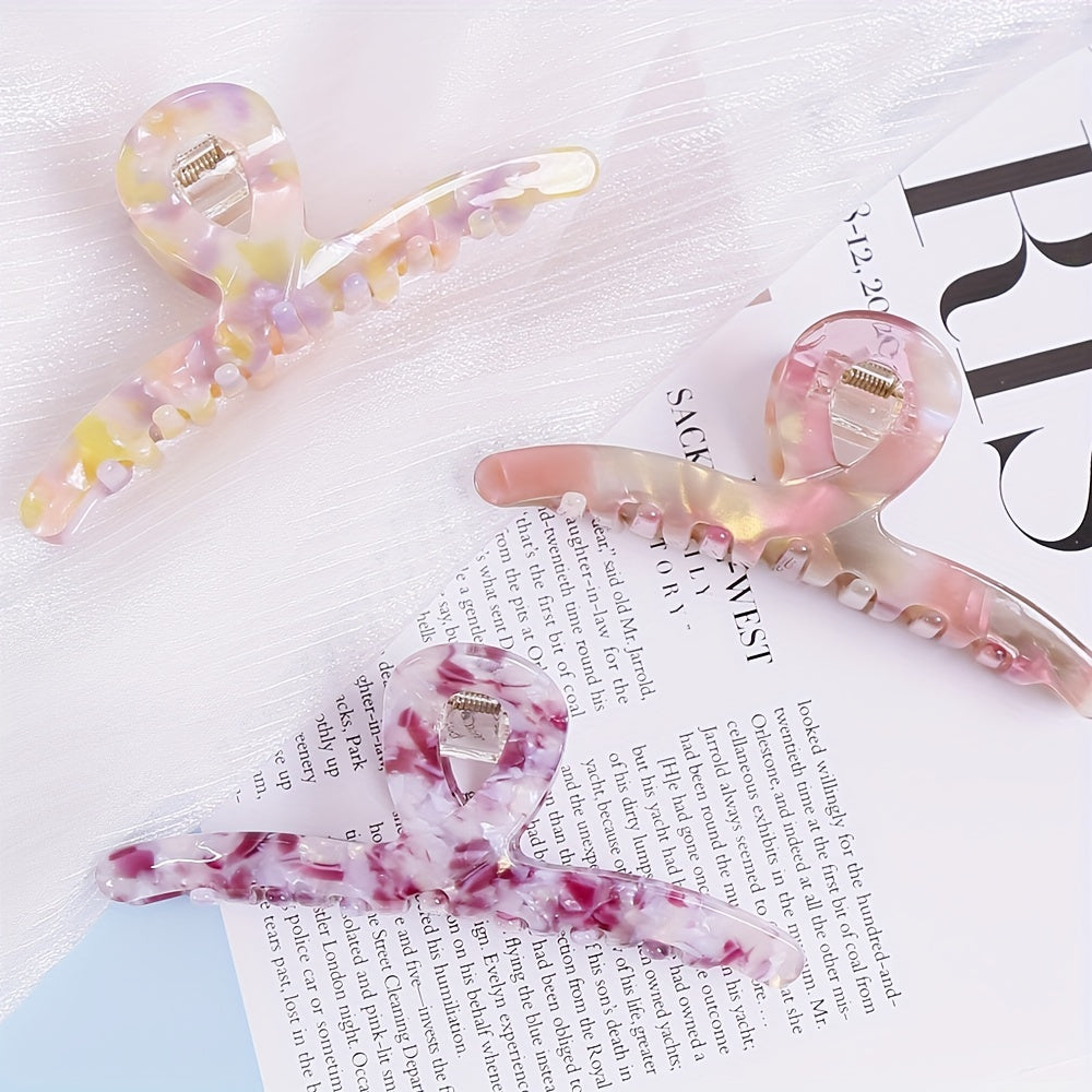Acetate Curved Hair Claw Back Head Hair Styling Accessories