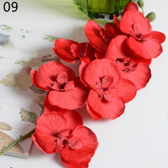 8 Heads Artificial Orchids Simulation Flowers Waterproof Faux Floral