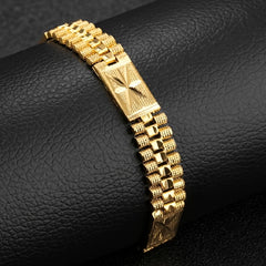 18K Golden Plated Mesh Bracelet For Men
