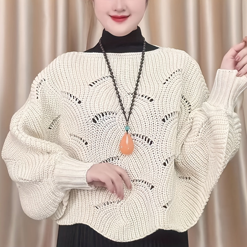 Geometric Oversized Knitwear Shawl Windproof Bat Sleeve Cardigan Cape
