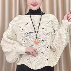 Geometric Oversized Knitwear Shawl Windproof Bat Sleeve Cardigan Cape