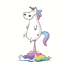 Funny Unicorn Toilet Lid Decal Bathroom Decor Sticker Moisture Proof Cover