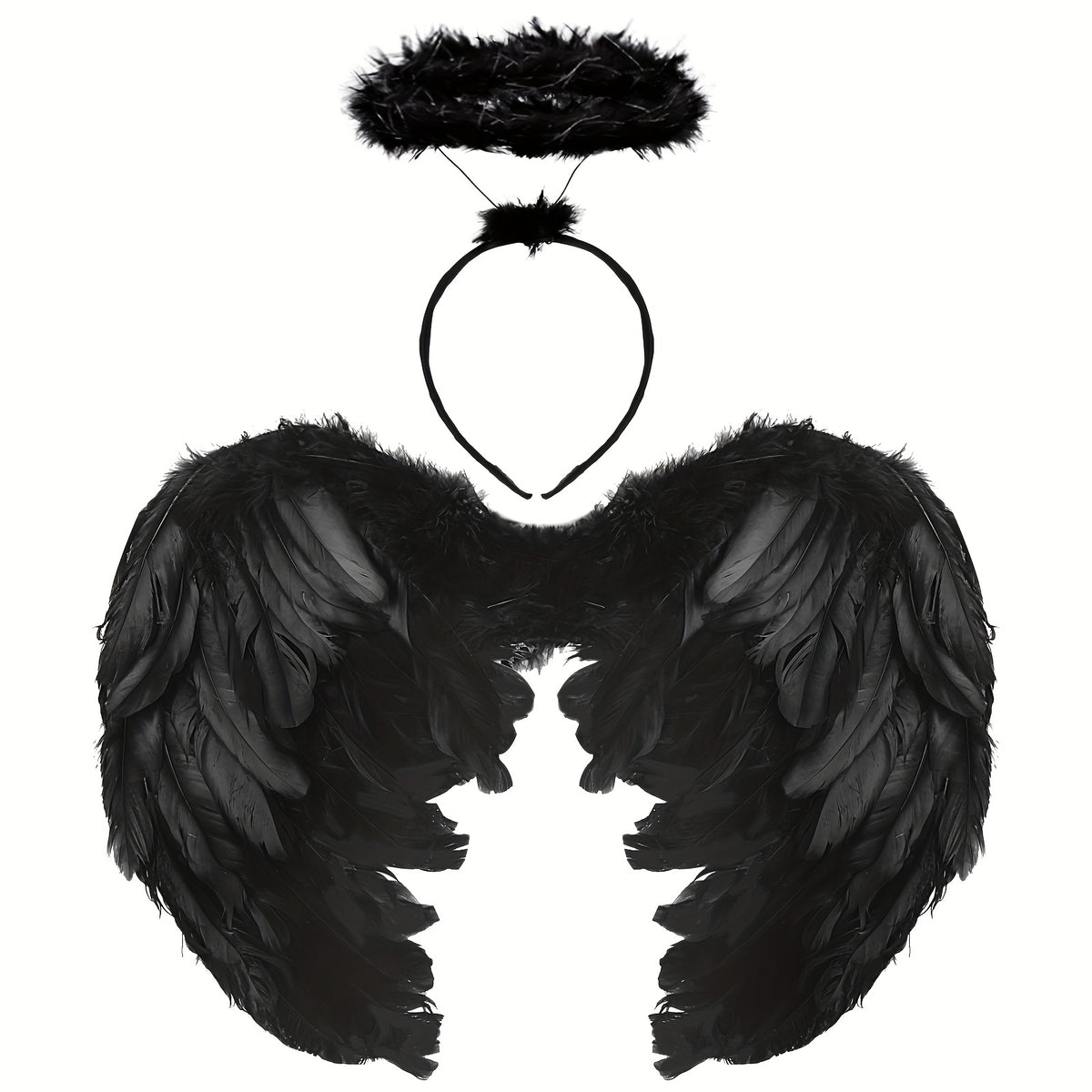 Halloween Angel Wings Costume Ladies With Halo Angel Wings