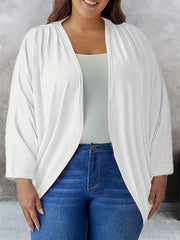  Casual Cardigan Women's Plus Solid Long Sleeve Open Front