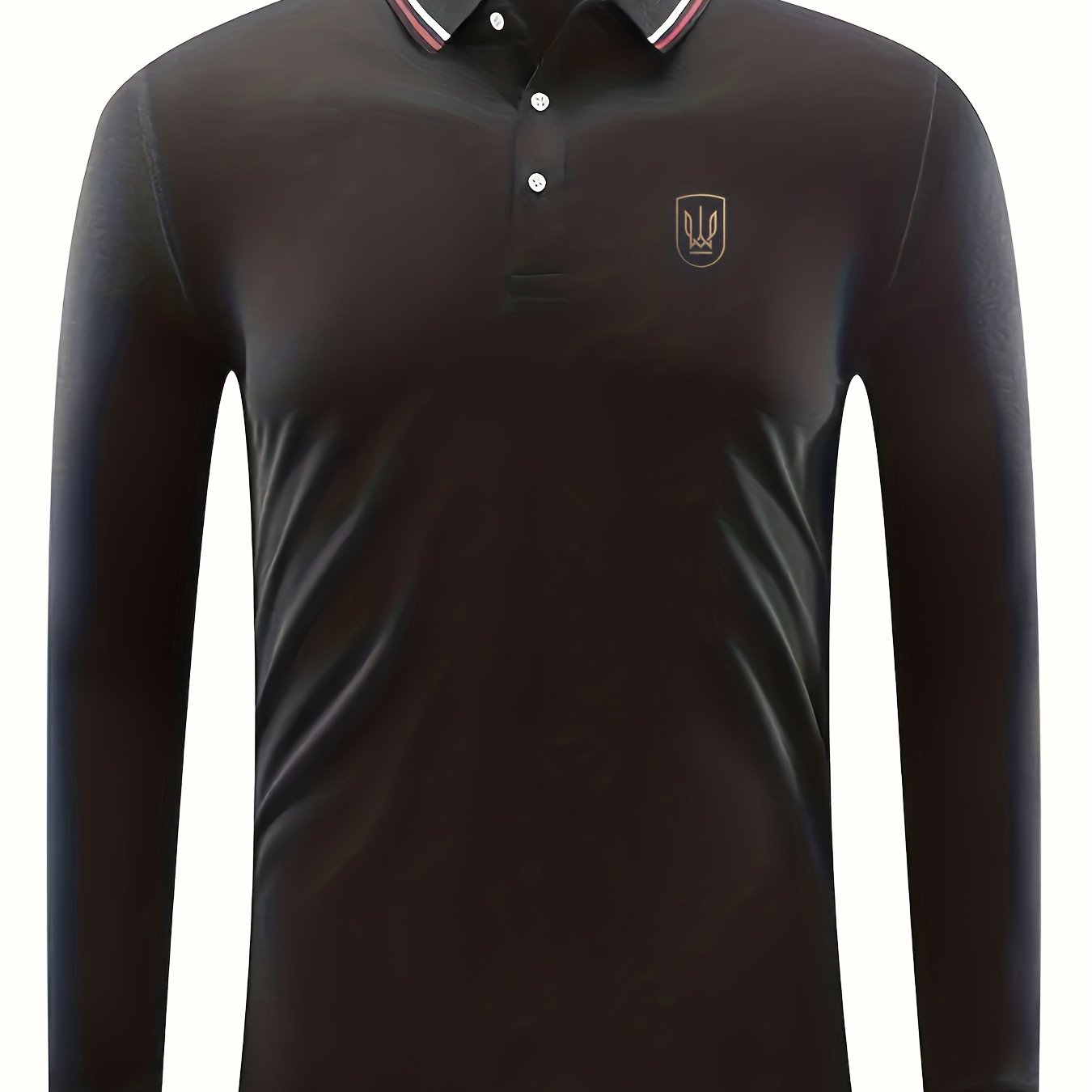 Symbol Print Men's Casual Button Up Polo Shirt