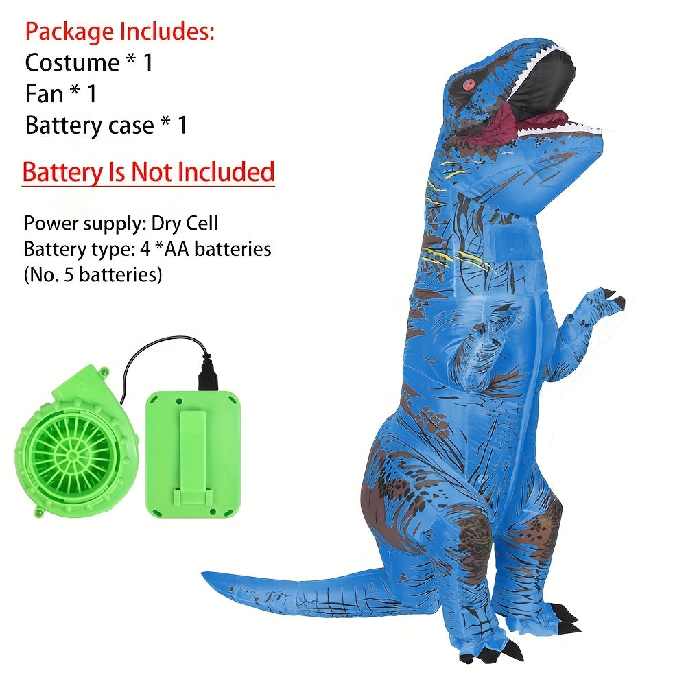 Adult Inflatable Dinosaur Costume Red with Fan - Halloween Christmas Role Play