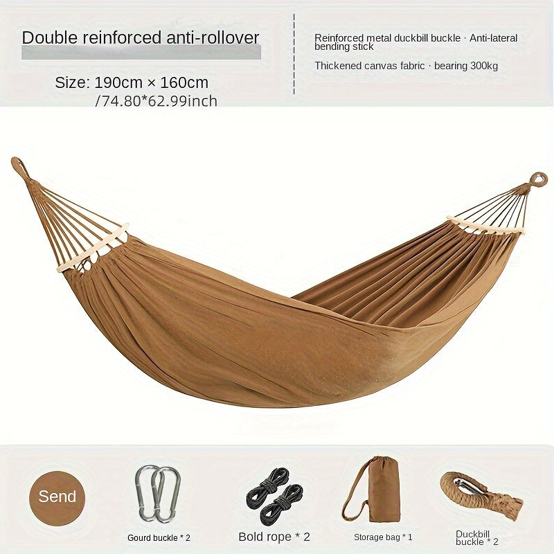 Beige Hammock Outdoor Camping Swing Double Hammock