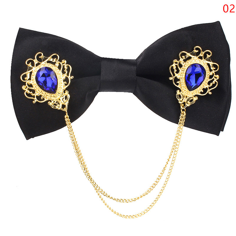 Metal Decor Bow Tie Uniform Bowtie Party Accessories For Women