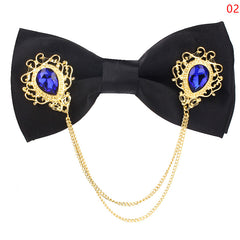 Metal Decor Bow Tie Uniform Bowtie Party Accessories For Women