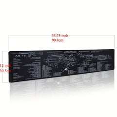 AR15 Gun Cleaning Mat with Parts Diagram & Instructions