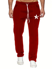 Lightning Star Drawstring Sweatpants Men's Casual Pants With Pockets