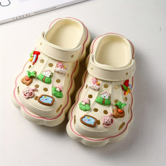 14pcs Little Bunny Green Plant Small Fish Shoe Flower Crocs Shoe Decoration