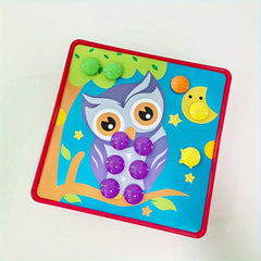 Creative Button Art Craft Kit for Kids - Fun Mosaic Pegboard Toy Set
