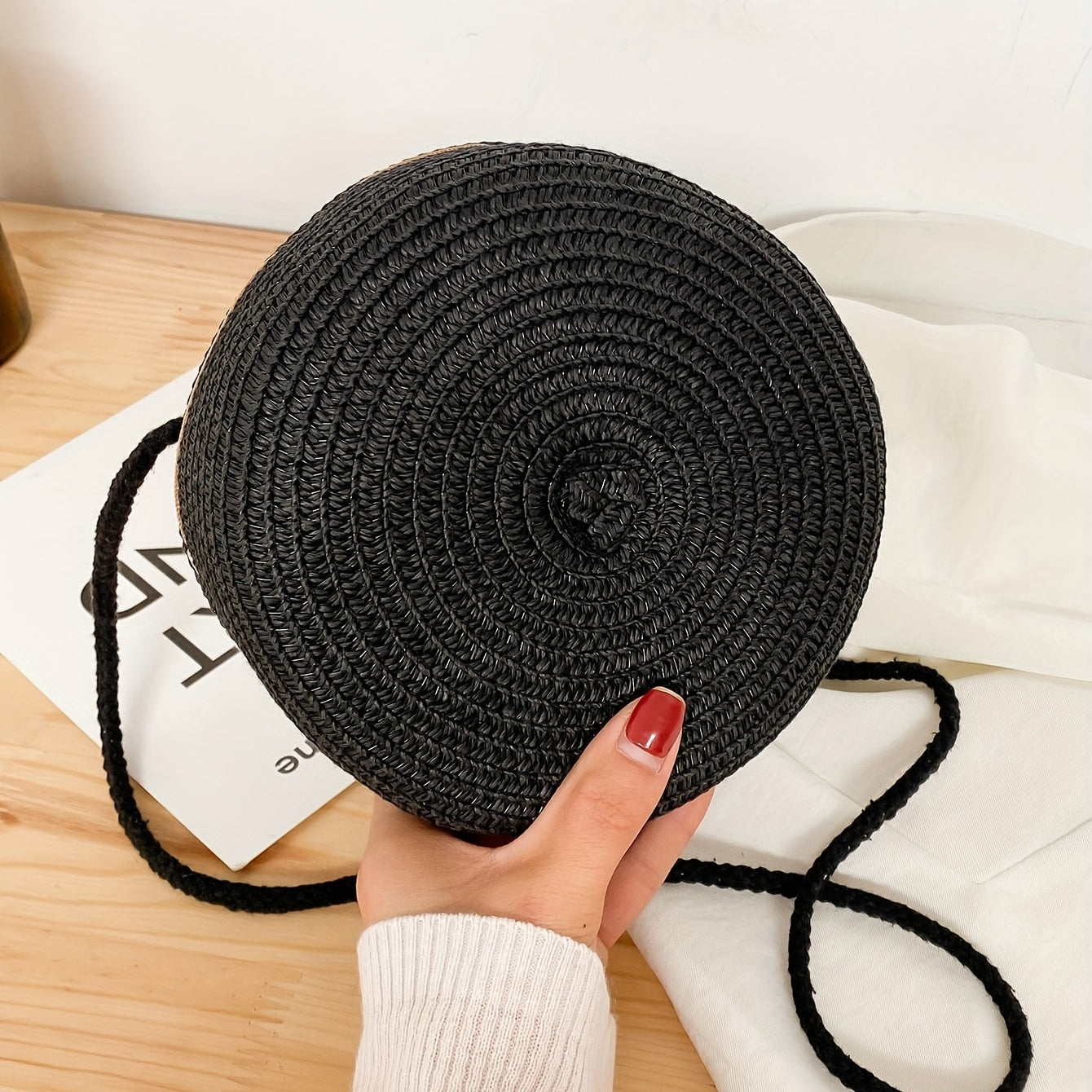 Woven Round Crossbody Bag Beach Handbag for Women