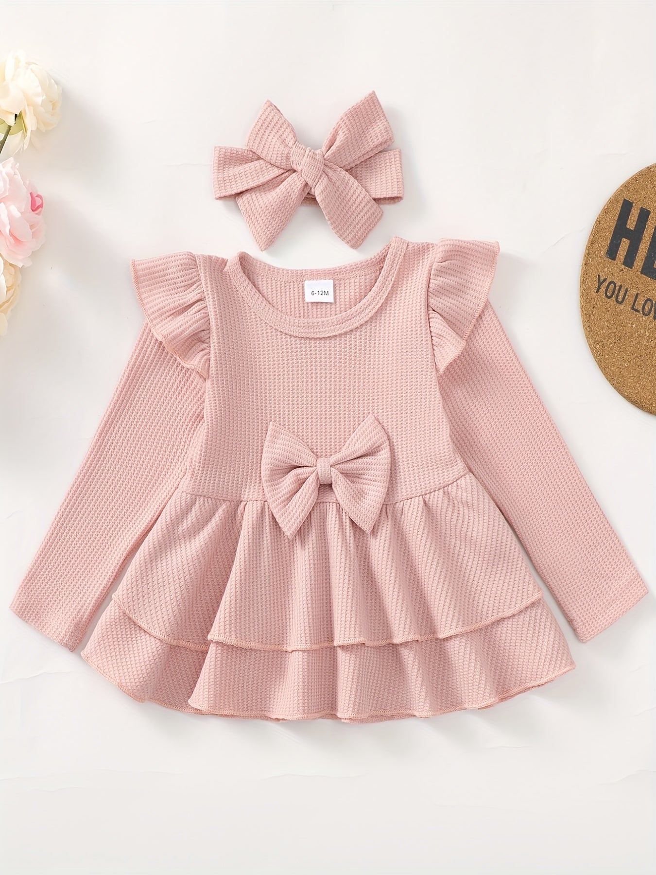 2pcs Girls Regular Sleeve Top & Denim Pants For Kids Clothes