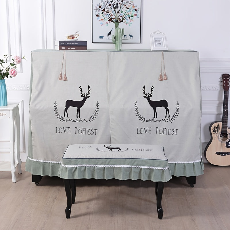 Cloth Piano Cover Dustproof Half Open