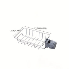 Kitchen Stainless Steel Faucet Rack with Hanging Basket