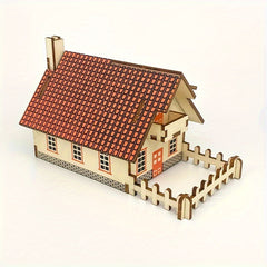 Wooden 3D Jigsaw Puzzle Cabin Model DIY Handcraft Kit Educational Kit