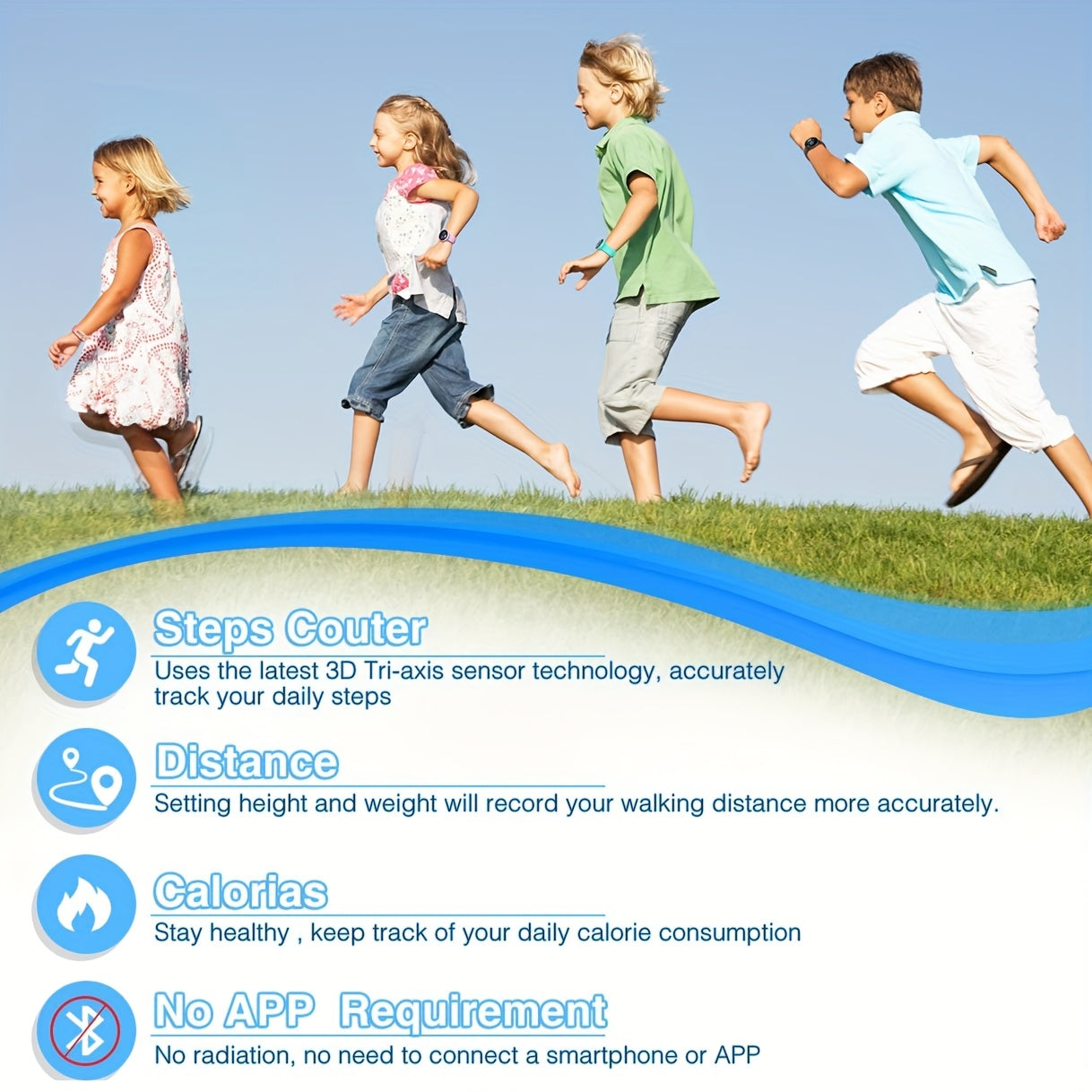 Calories Step Tracker Distance Stop Watch Pedometer Watch
