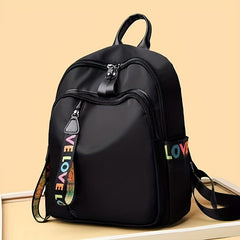 Nylon Backpack Letter Graphic School Bag Women