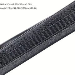 Men's Automatic Buckle Belt PU Leather Business Suit Waist Strap