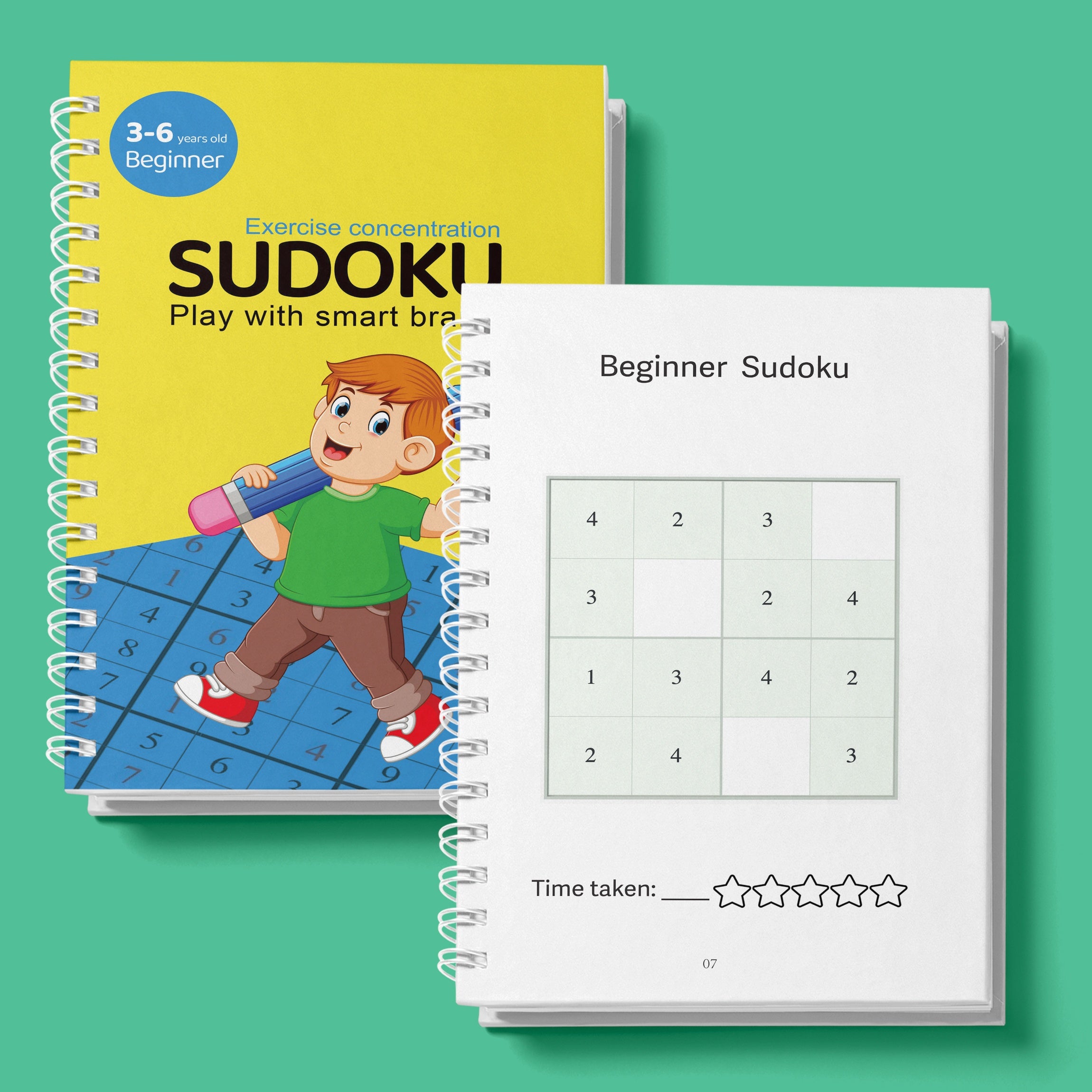 1pc Intermediate Sudoku Puzzle Booklet for Ages 6-9 Colorful Grids