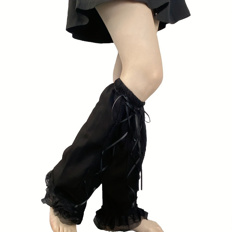 Lace Hollow Leg Warmers Gothic Knee High Socks