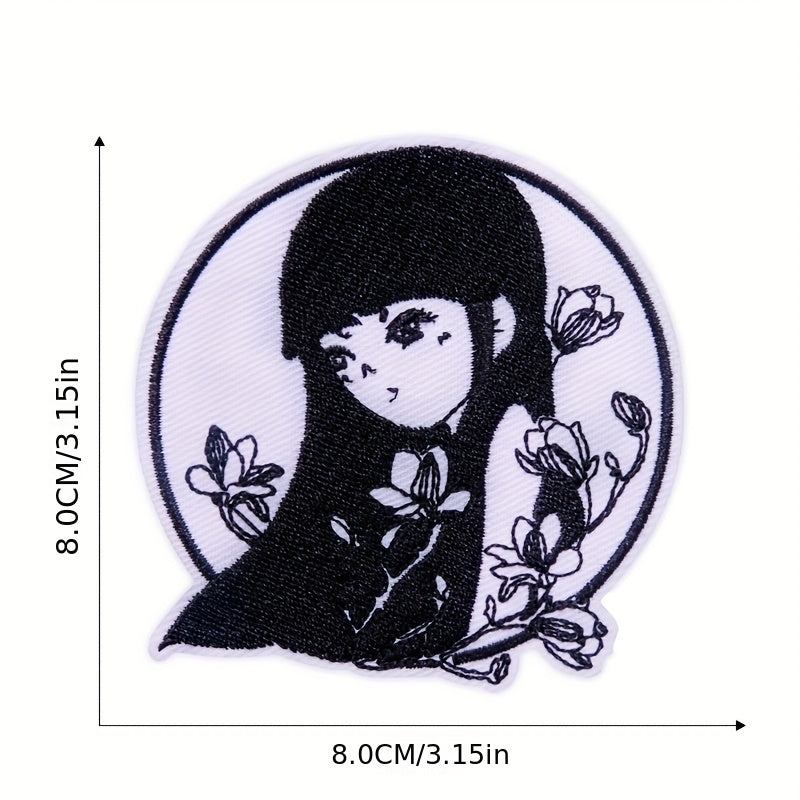 5pcs Girl Embroidered Patches For Men DIY Crafts Projects