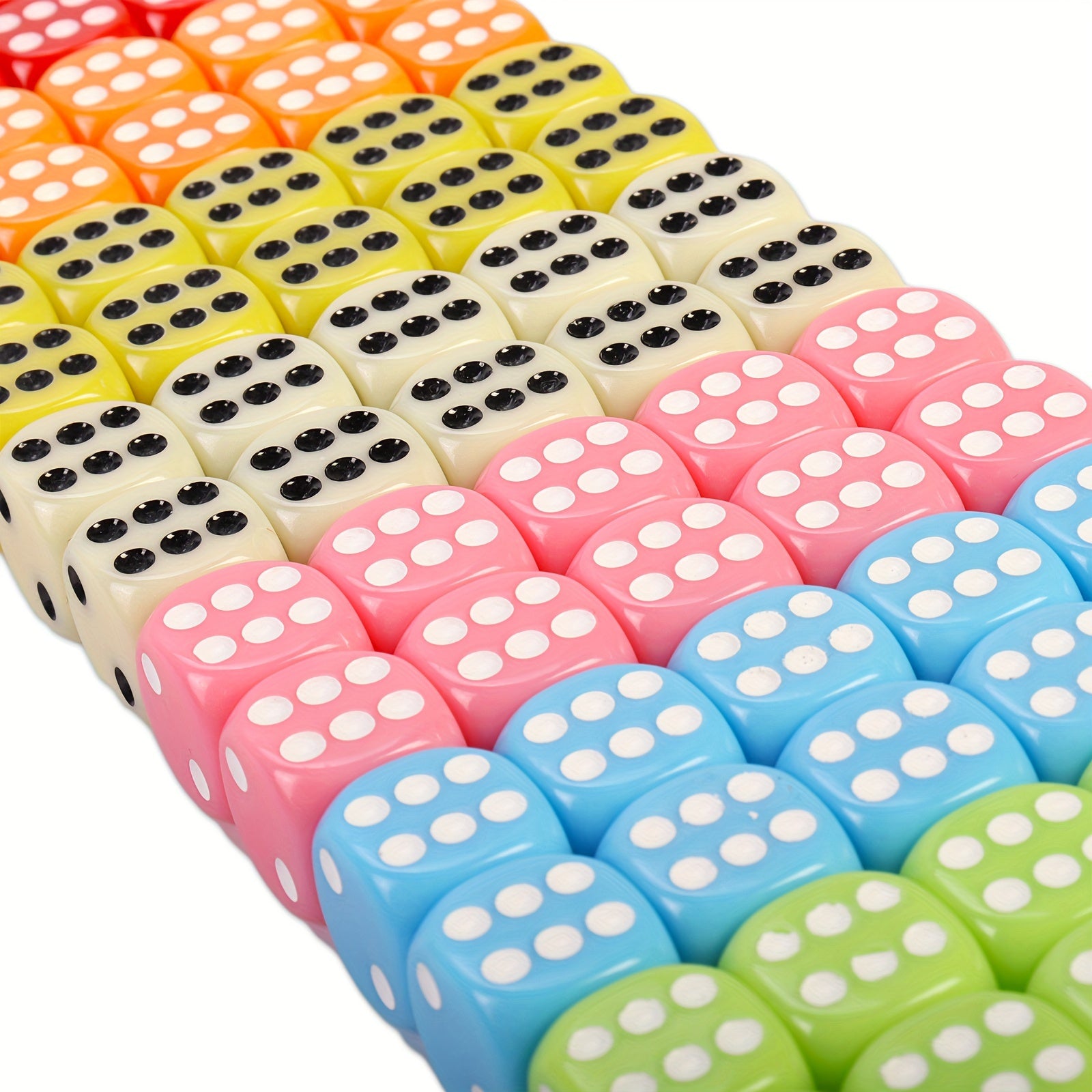80pcs 16mm Colorful Dices With Flannelette Bag for Adults Games