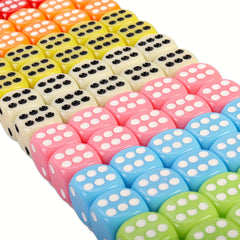 80pcs 16mm Colorful Dices With Flannelette Bag for Adults Games