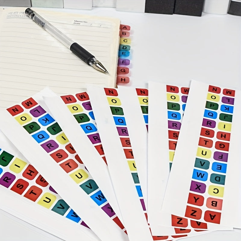 10 Sheets 260pcs Waterproof Alphabetical Transparent Page Labels