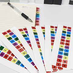 10 Sheets 260pcs Waterproof Alphabetical Transparent Page Labels