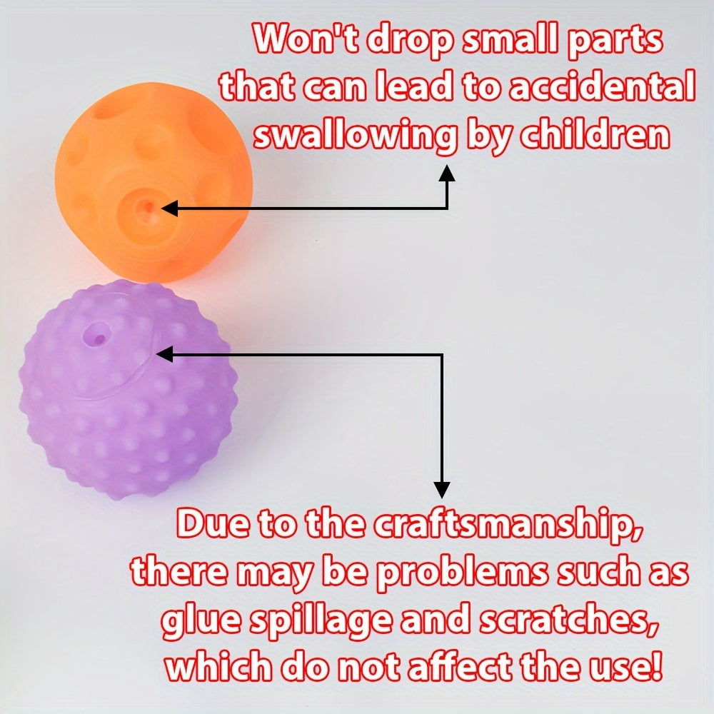 6 Pack Sensory Balls for Toddlers & Babies - Safe Squeaky Sounds