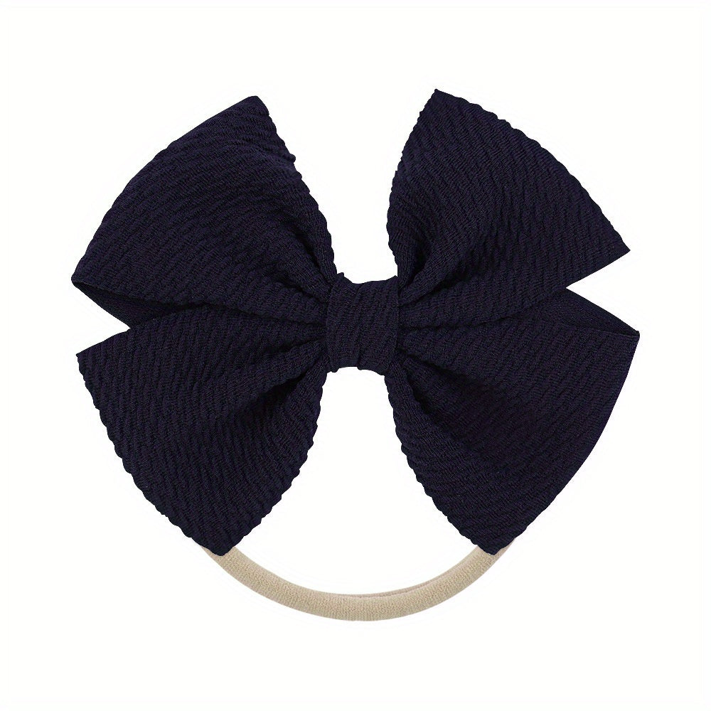 Girl's Bow Headband Soft Nylon Hair Elastic