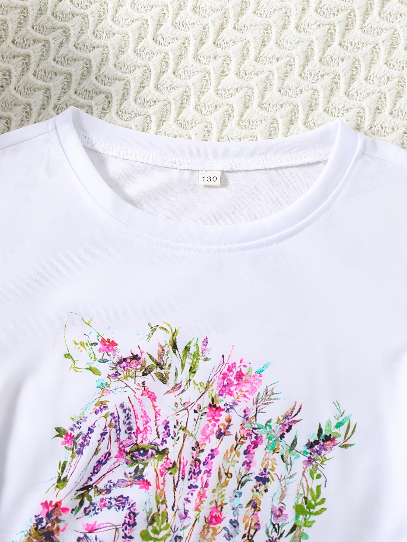Girls Floral Animal Graphic Tee Shorts Set