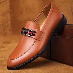 LAORENTOU Men's Leather Horsebit Loafer Shoes Lightweight Non Slip Driving Shoes