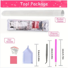 5D Flocked Canvas Diamond Painting Kit 12-16in Decorative DIY Set