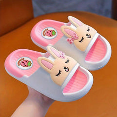 JIAGEYA Cartoon Slippers Girls Lightweight Open-Toe Non-Slip Indoor Shower Pool