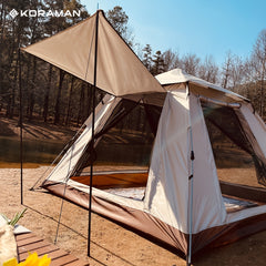 KORAMAN 3-4 Person Camping Tent Water Resistant & Easy Set Up