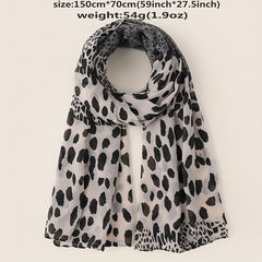 Leopard Print Scarf Breathable Casual Shawl Gauze Scarves Windproof