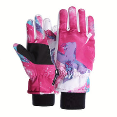 Winter Skiing Gloves For Boys And Girls Non-slip Windproof Waterproof Gloves
