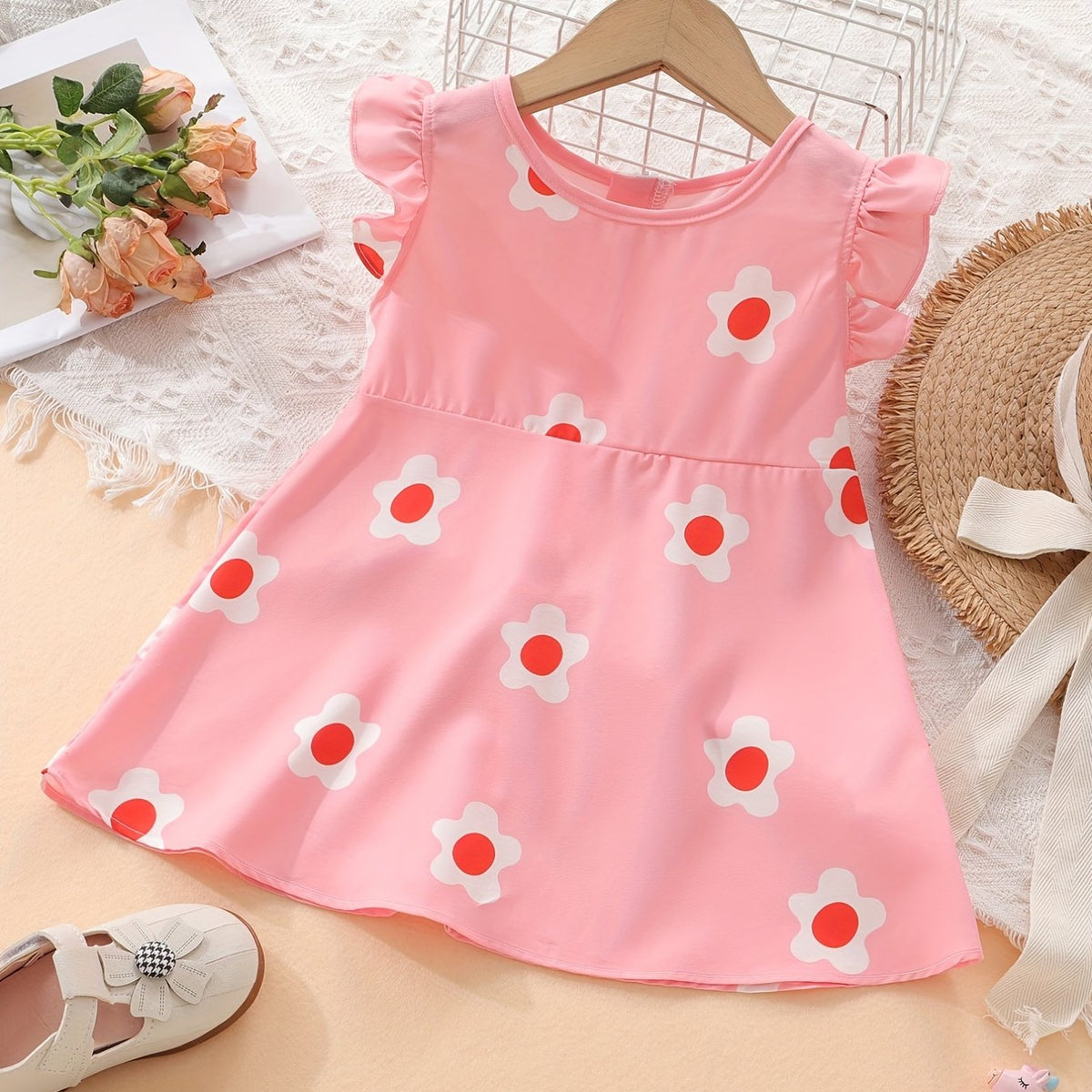 Baby Girls Casual Ruffled Flower Dress for Summer Party