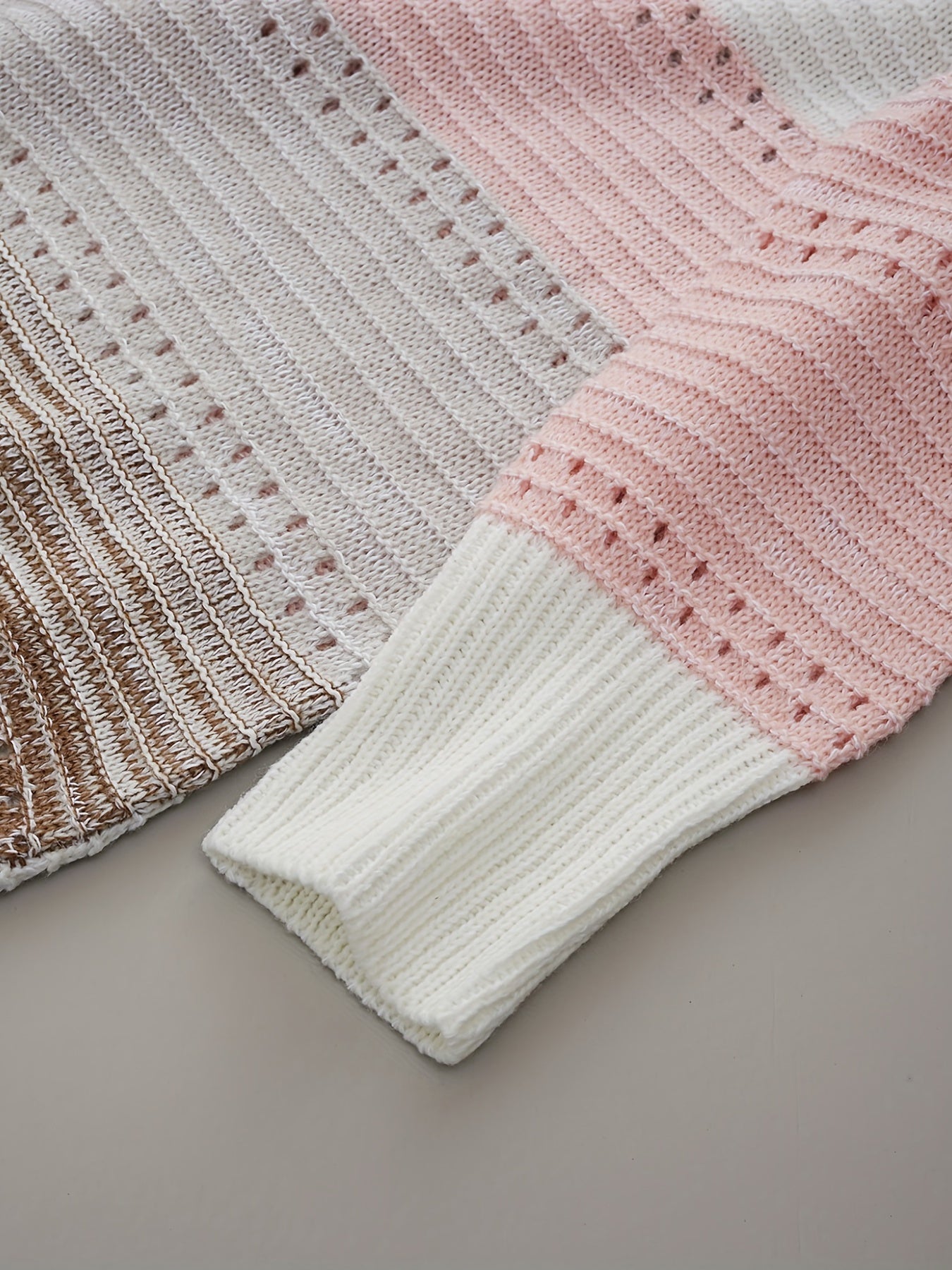 Colorblock Long Sleeve Hooded Sweater