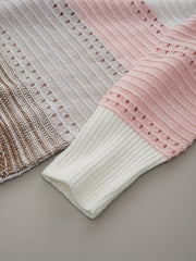  Colorblock Long Sleeve Hooded Sweater