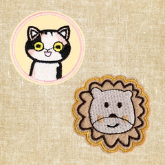 Cute Cats & Lions Embroidery Stickers for Decoration